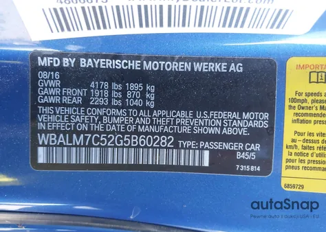 2016 BMW Z4 Sdrive35I from USA, damaged, VIN WBALM7C52G5B60282